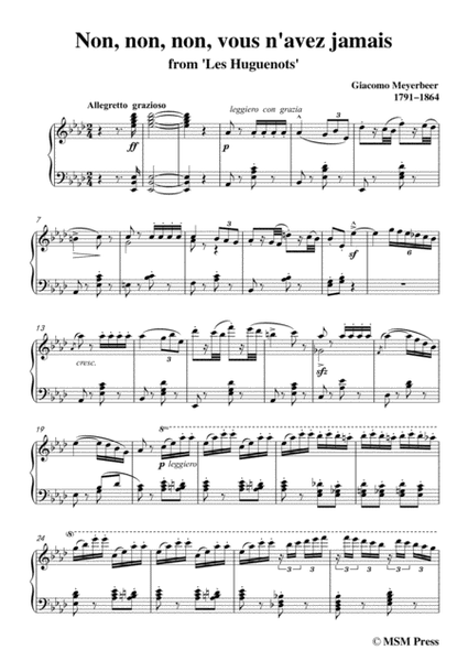 Meyerbeer-Non, non, non, vous n'avez jamais,from 'Les Huguenots',in A flat Major,for Voice and Piano image number null
