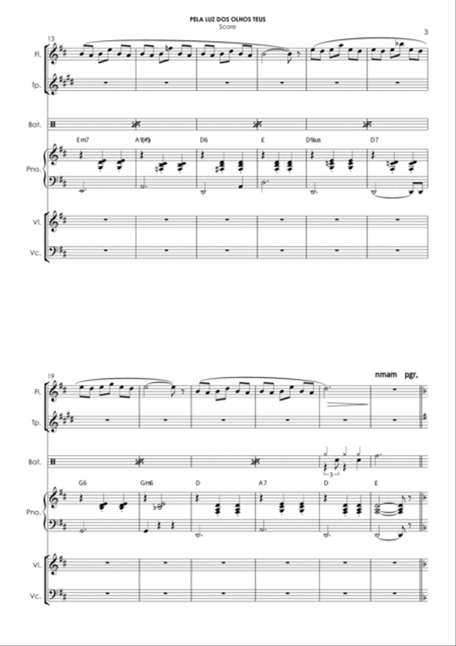 Pela Luz Dos Olhos Teus Small Ensemble scores gallery preview page 3