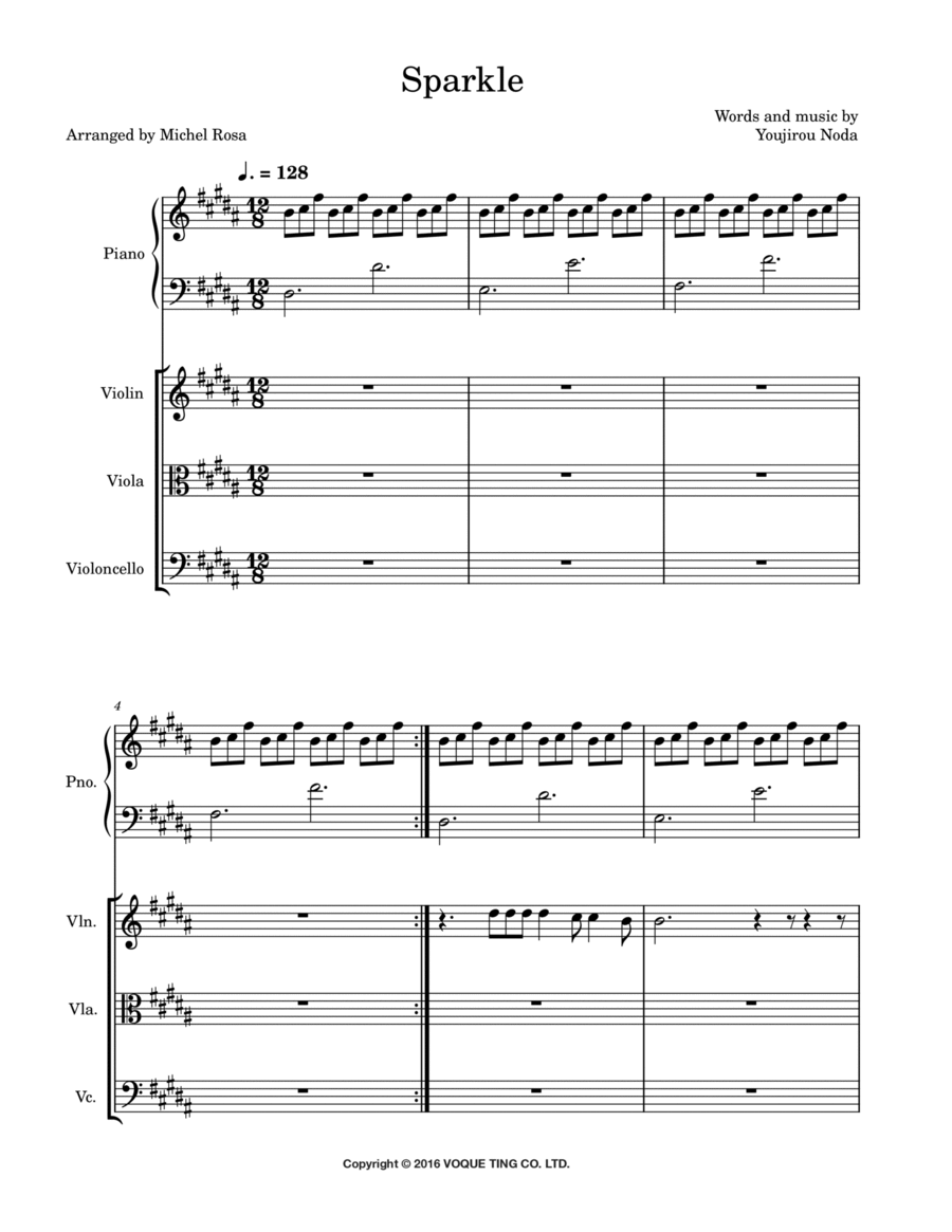 Sparkle Sparkle String Quartet scores gallery preview page 1