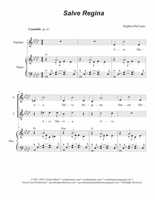Salve Regina in A-flat (2-part choir - (Soprano and Tenor)