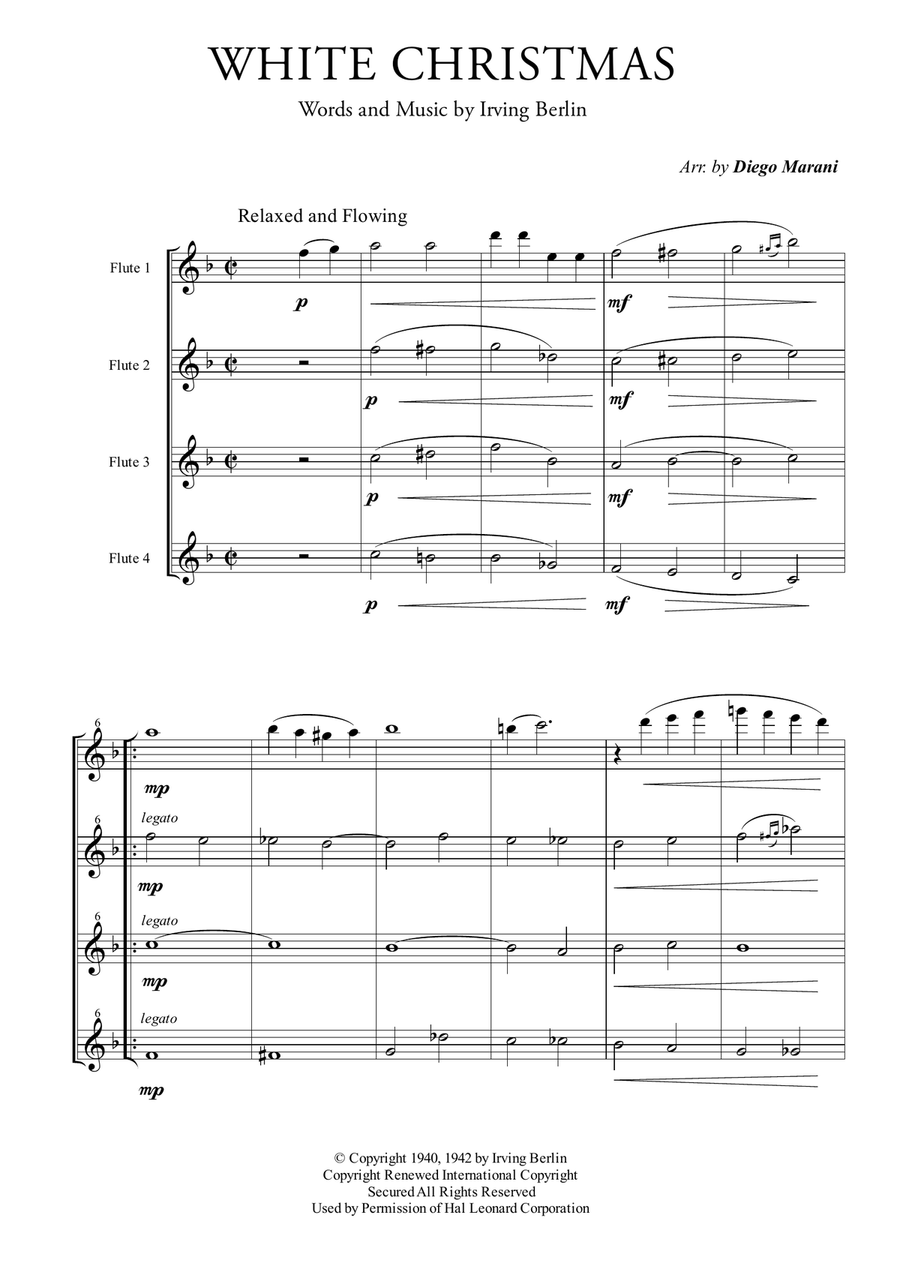 White Christmas Woodwind Quartet scores gallery preview page 3