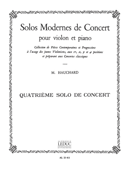 Solos Modernes De Concert No.4 (1ere Position) (violin & Piano)