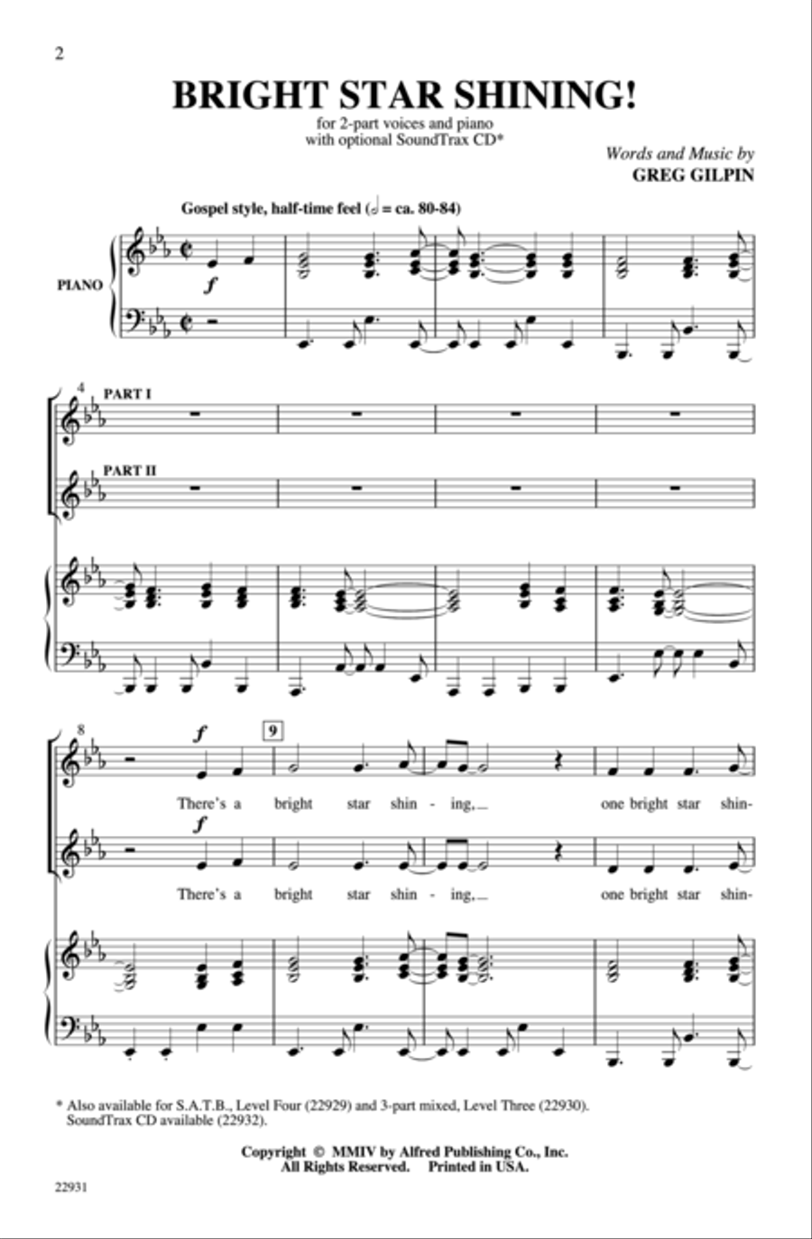 Bright Star Shining! Bright Star Shining! 2-Part scores gallery preview page 2