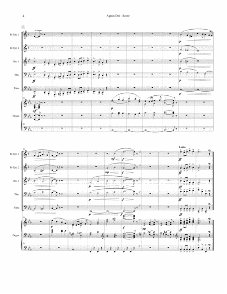 Agnus Dei (Intermezzo from L'Arlesienne Suite #2) Brass Ensemble scores gallery preview page 5