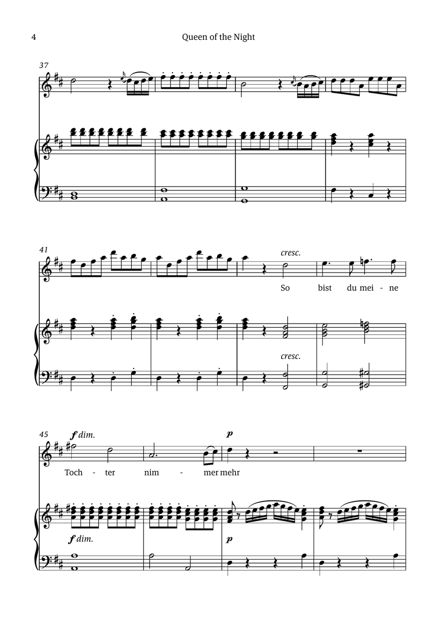 Queen of the Night (aria) - for SOPRANO in B minor Chamber Music scores gallery preview page 4