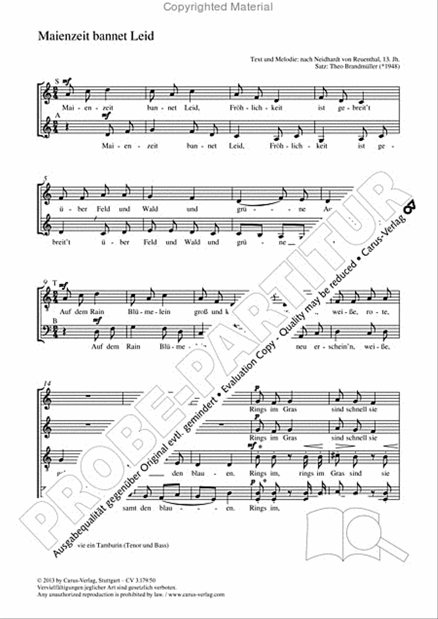 Maienzeit bannet Leid Maienzeit bannet Leid 4-Part scores gallery preview page 2
