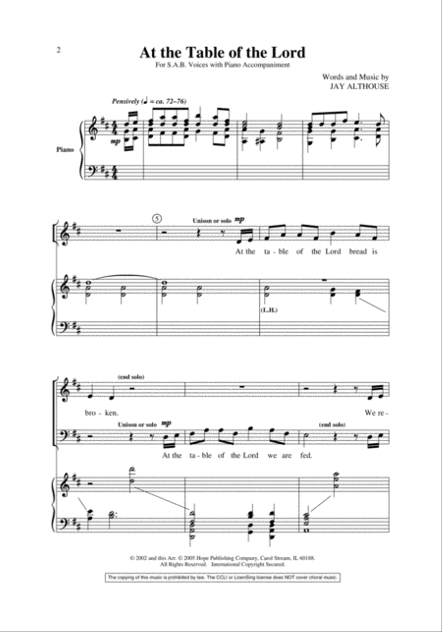 At the Table of the Lord 3-Part scores gallery preview page 2