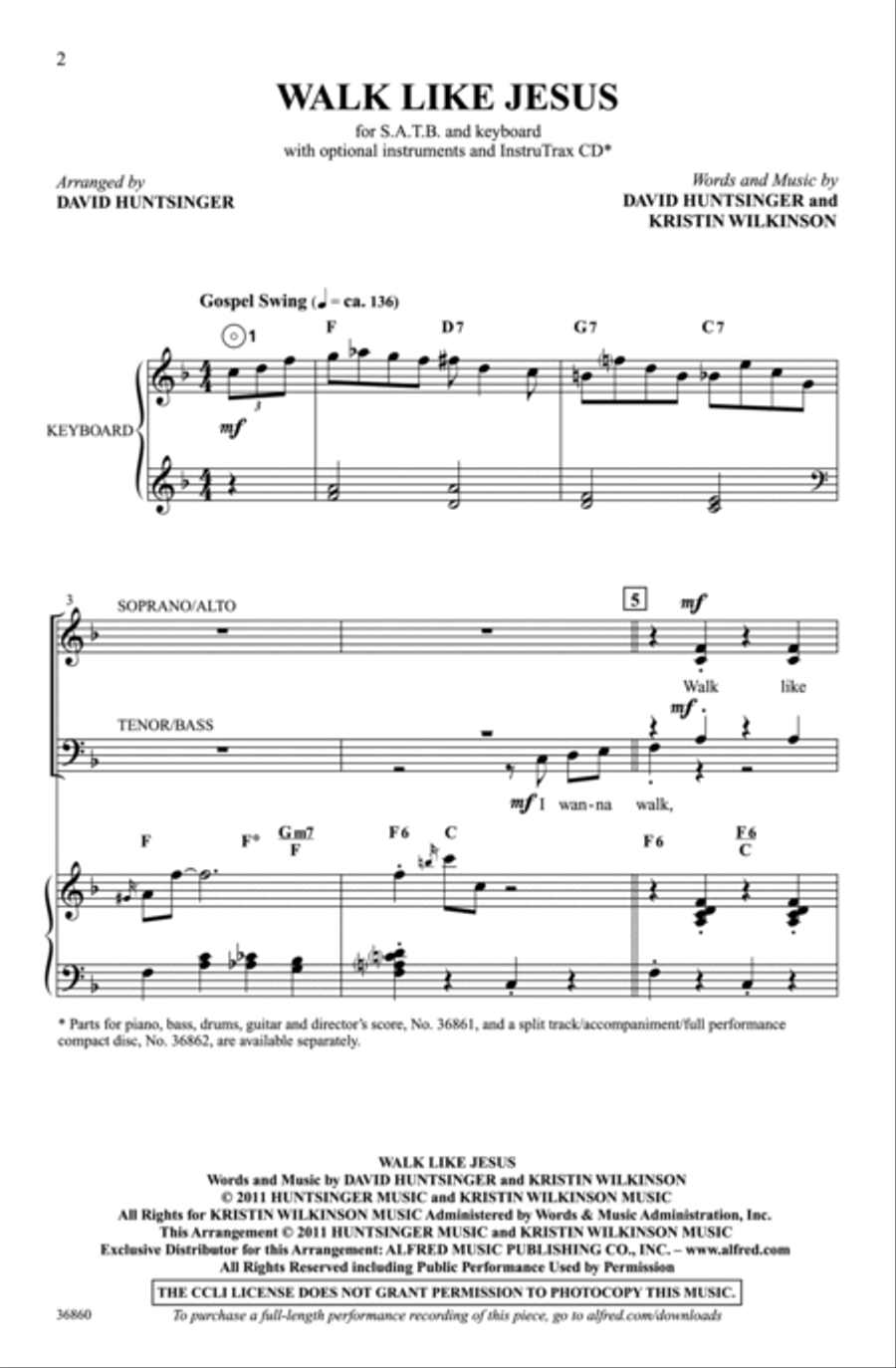 Walk Like Jesus Choir scores gallery preview page 2