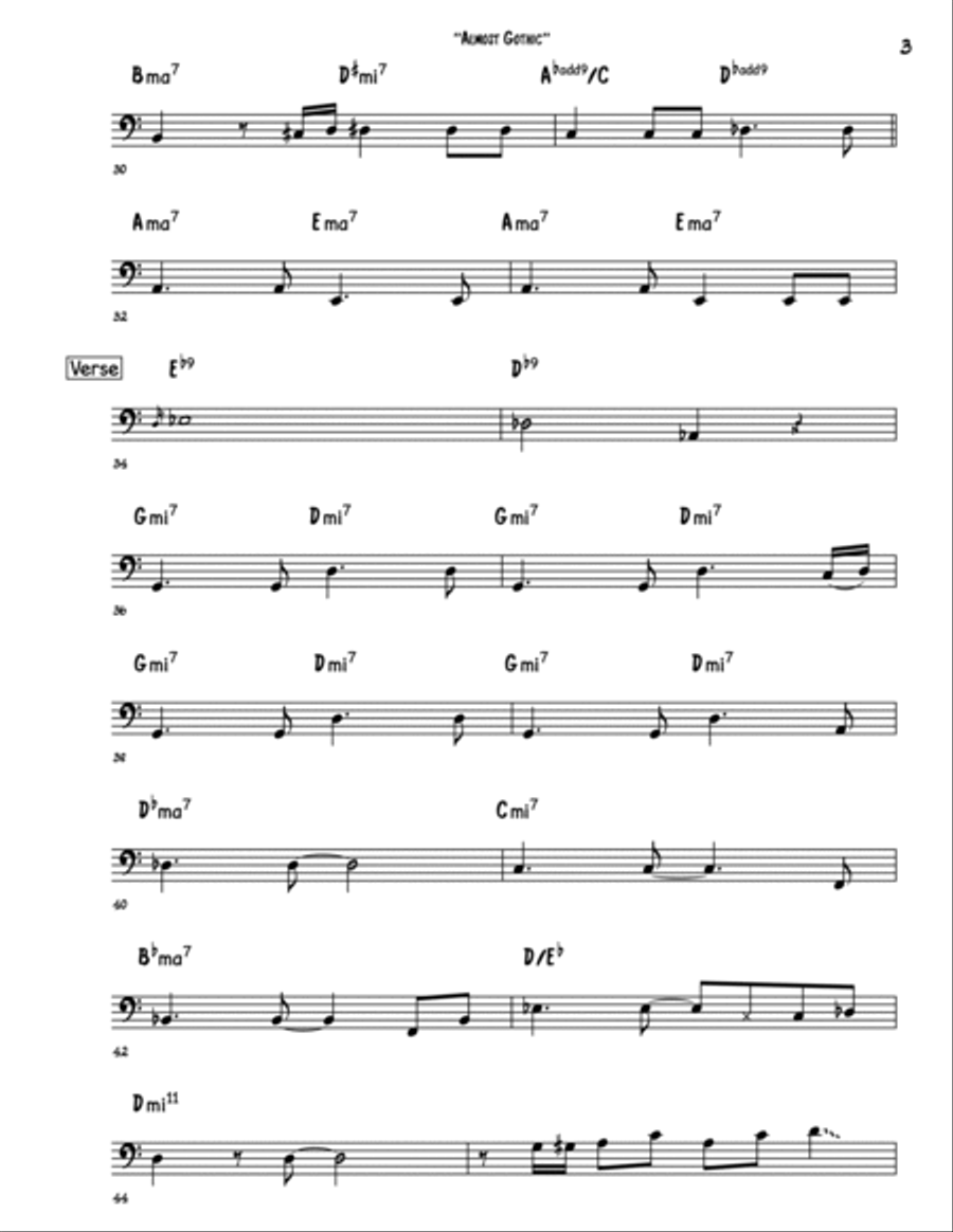 Almost Gothic Bass Guitar scores gallery preview page 3