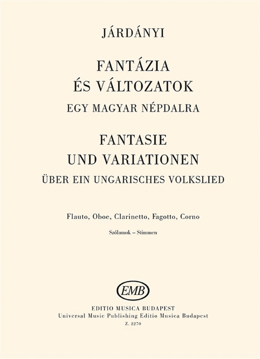 Fantasie Und Variationen Über Ein Ungarisches Volk Woodwind Quintet scores gallery preview page 1