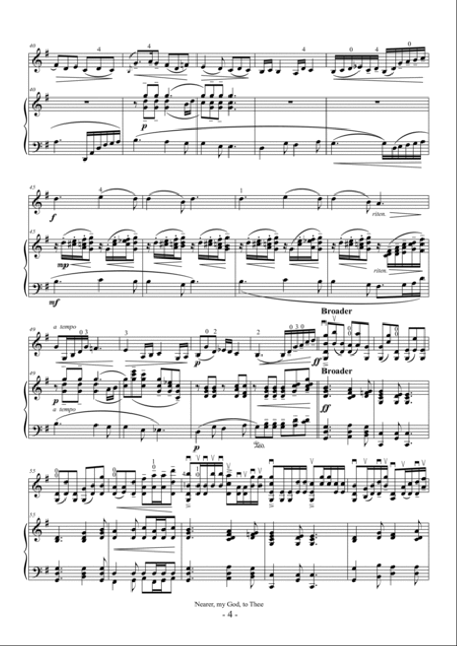 Nearer my God to Thee (For Violin and Piano) Violin scores gallery preview page 4