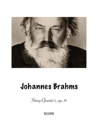 Book cover for Brahms String Quartet #1, op. 51
