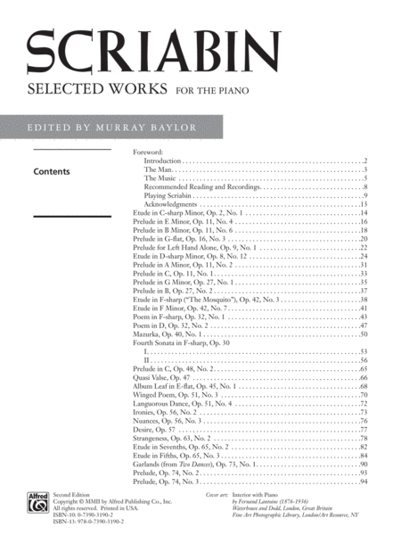 Scriabin -- Selected Works by Alexander Scriabin Piano Solo - Sheet Music