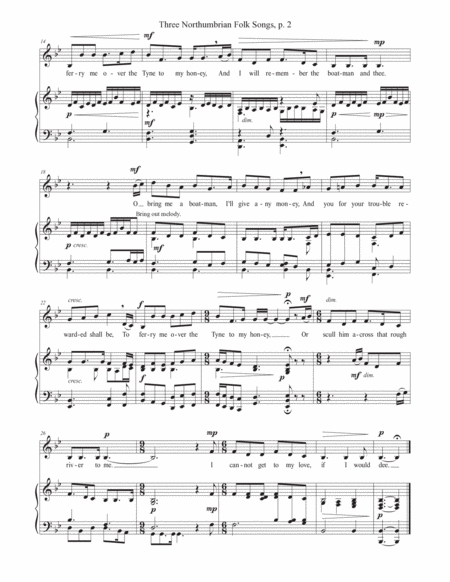 Three Northumbrian Folk Songs for Alto Voice and Piano image number null