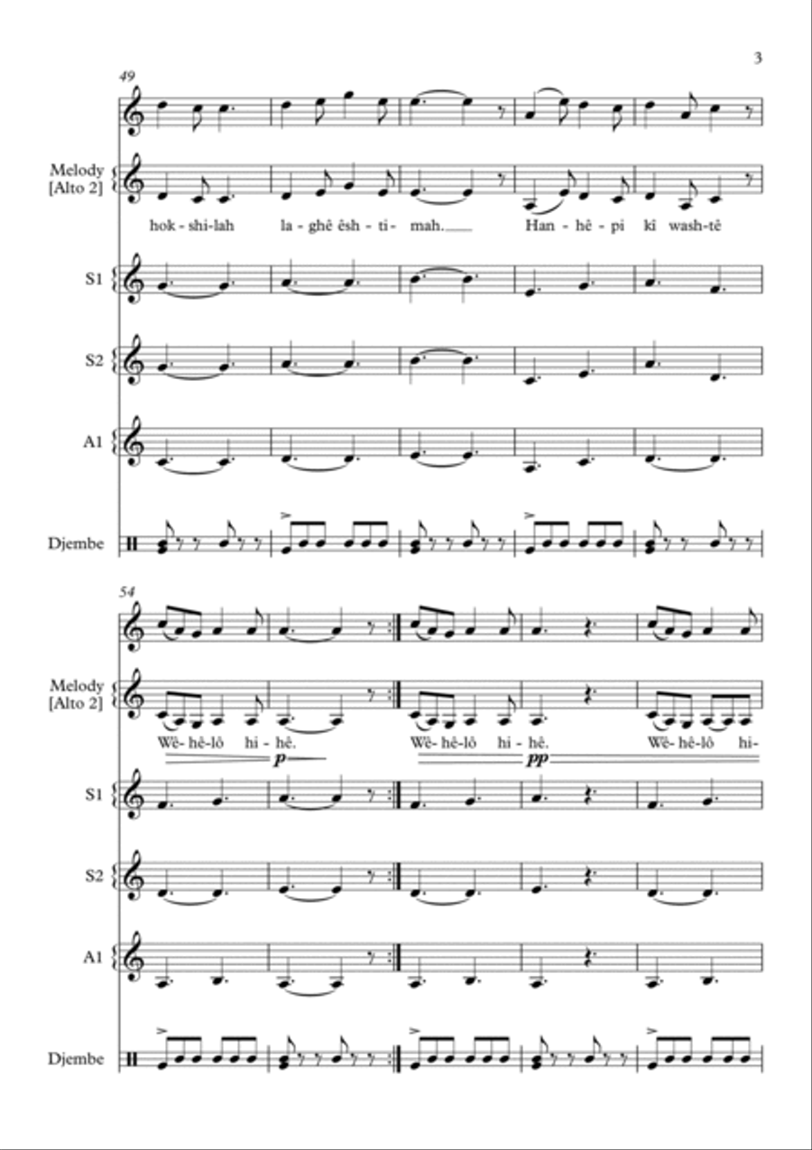 Lakota Lullaby SSA scores gallery preview page 3
