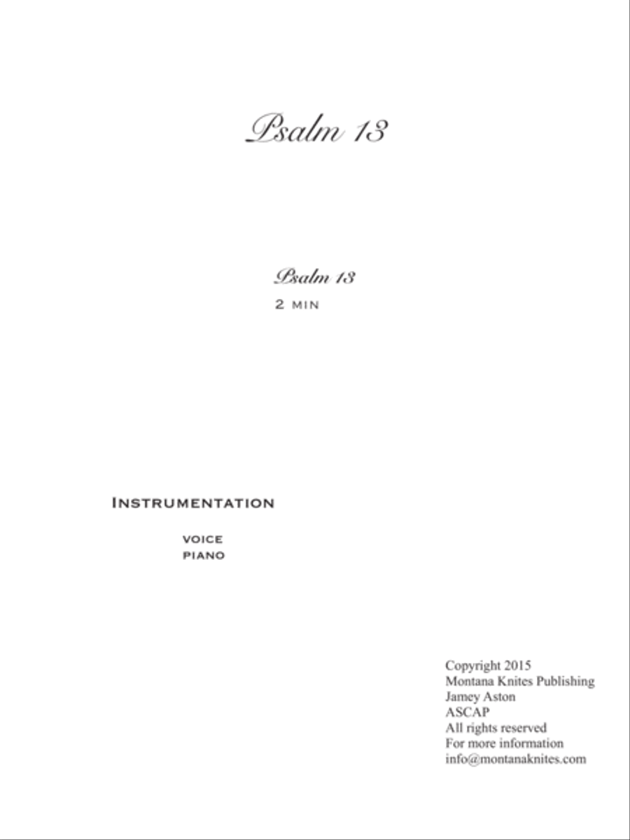 Psalm 13 (9x12) Tenor Voice scores gallery preview page 2