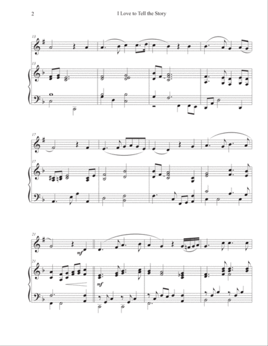 I Love to Tell the Story (Trumpet-Piano) Trumpet Solo scores gallery preview page 2