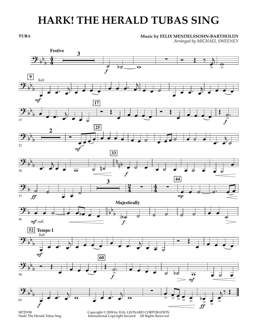Hark! The Herald Tubas Sing - Tuba Concert Band scores gallery preview page 1