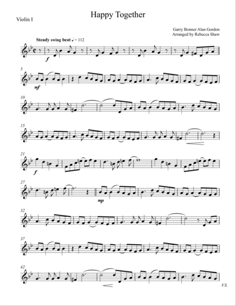 Happy Together Happy Together String Quartet scores gallery preview page 6