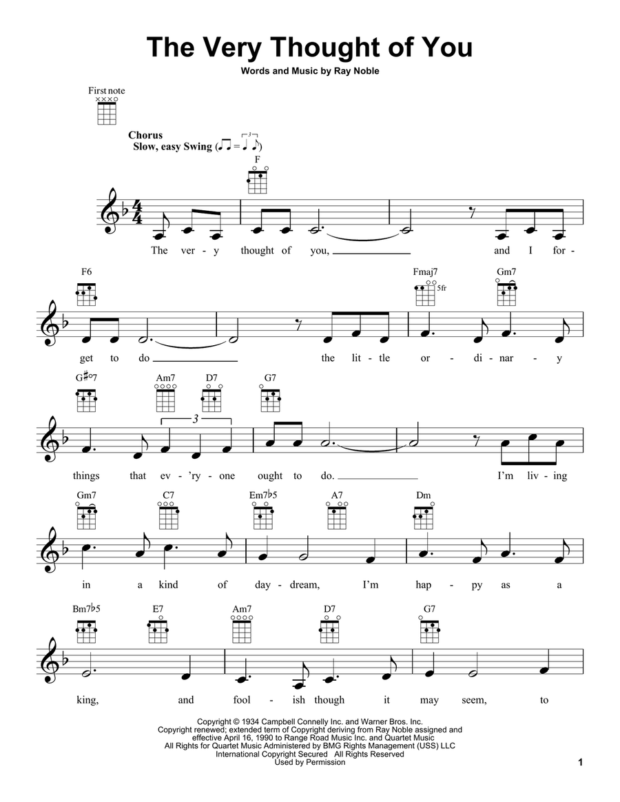 The Very Thought Of You Ukulele scores gallery preview page 1