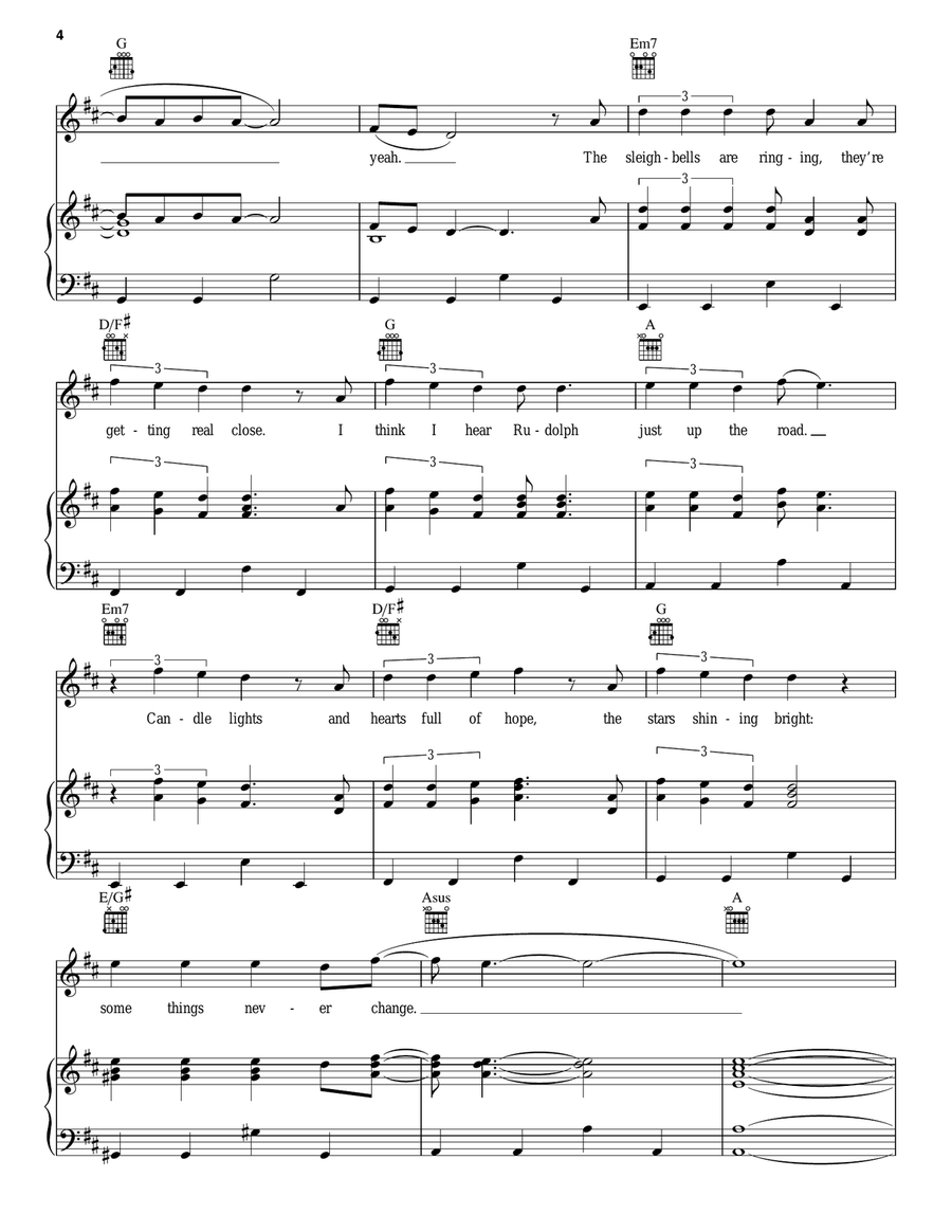 Christmas Eve With You Piano, Vocal, Guitar scores gallery preview page 4