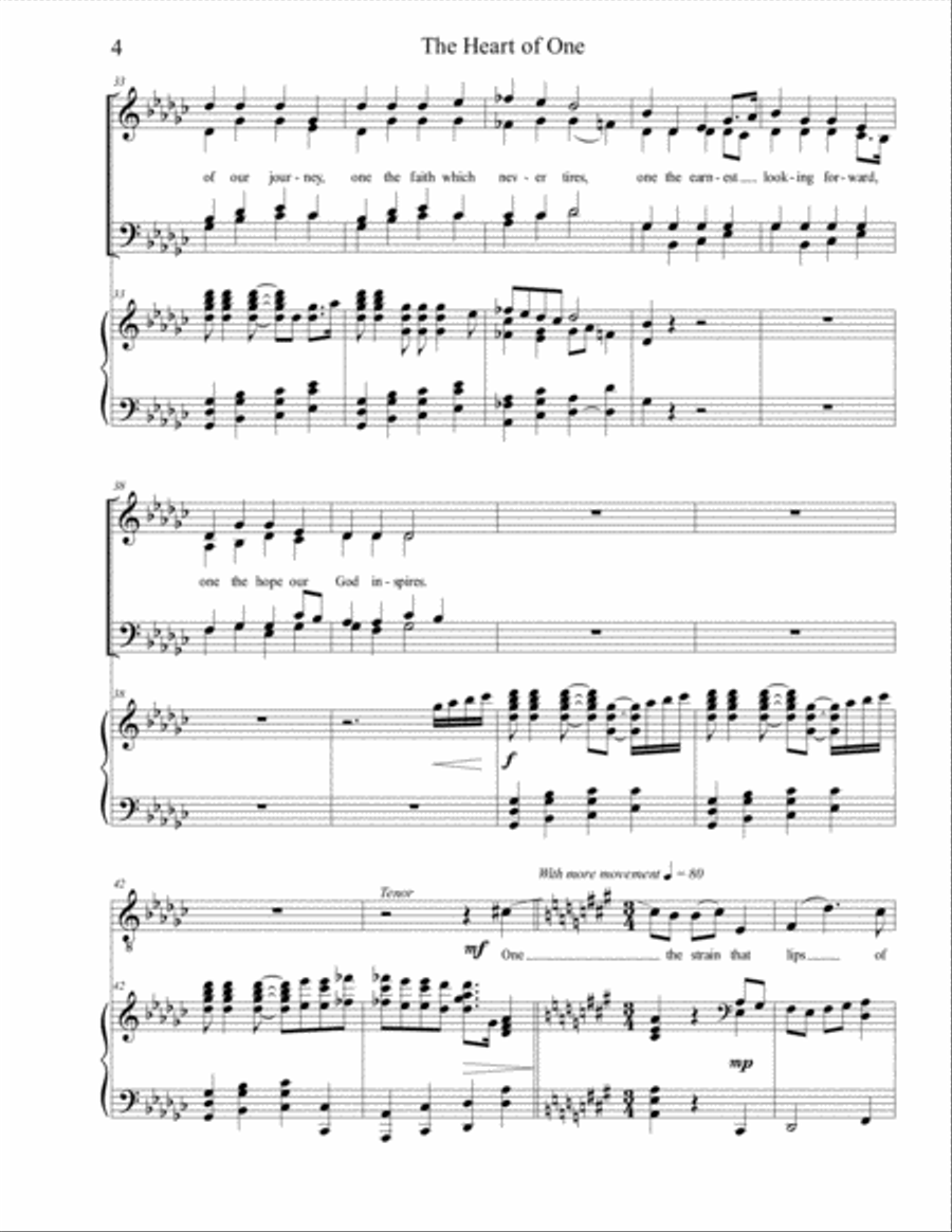 The Heart of One (SATB/piano/clarinet) - Brenda Portman 4-Part scores gallery preview page 4