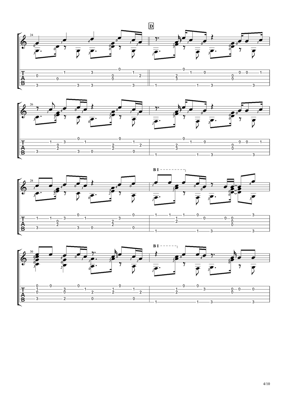 All Falls Down Guitar Tablature scores gallery preview page 4