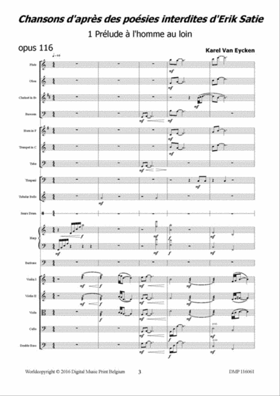 Chansons DAprès Satie Orchestra scores gallery preview page 2