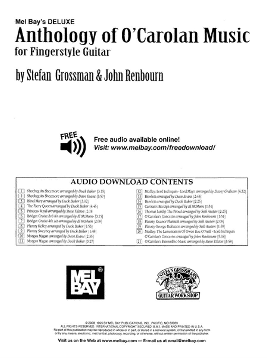 Deluxe Anthology of O'Carolan Music for Fingerstyle Guitar Fingerpicking Guitar scores gallery preview page 2