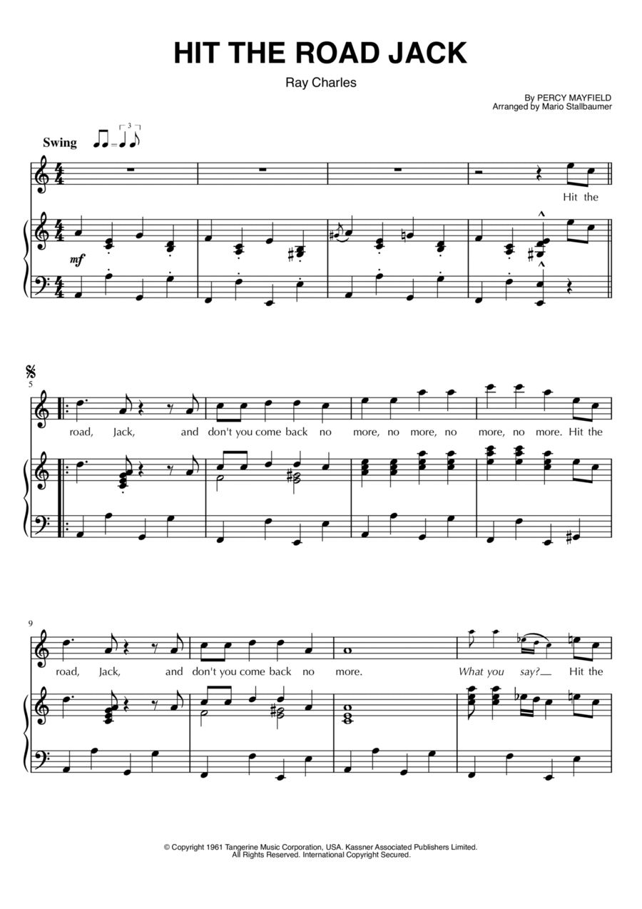 Hit The Road Jack Voice scores gallery preview page 1
