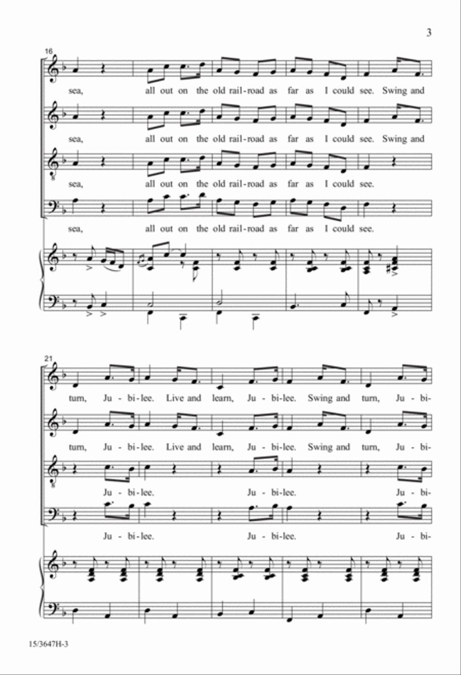 Swing and Turn, Jubilee 4-Part scores gallery preview page 3
