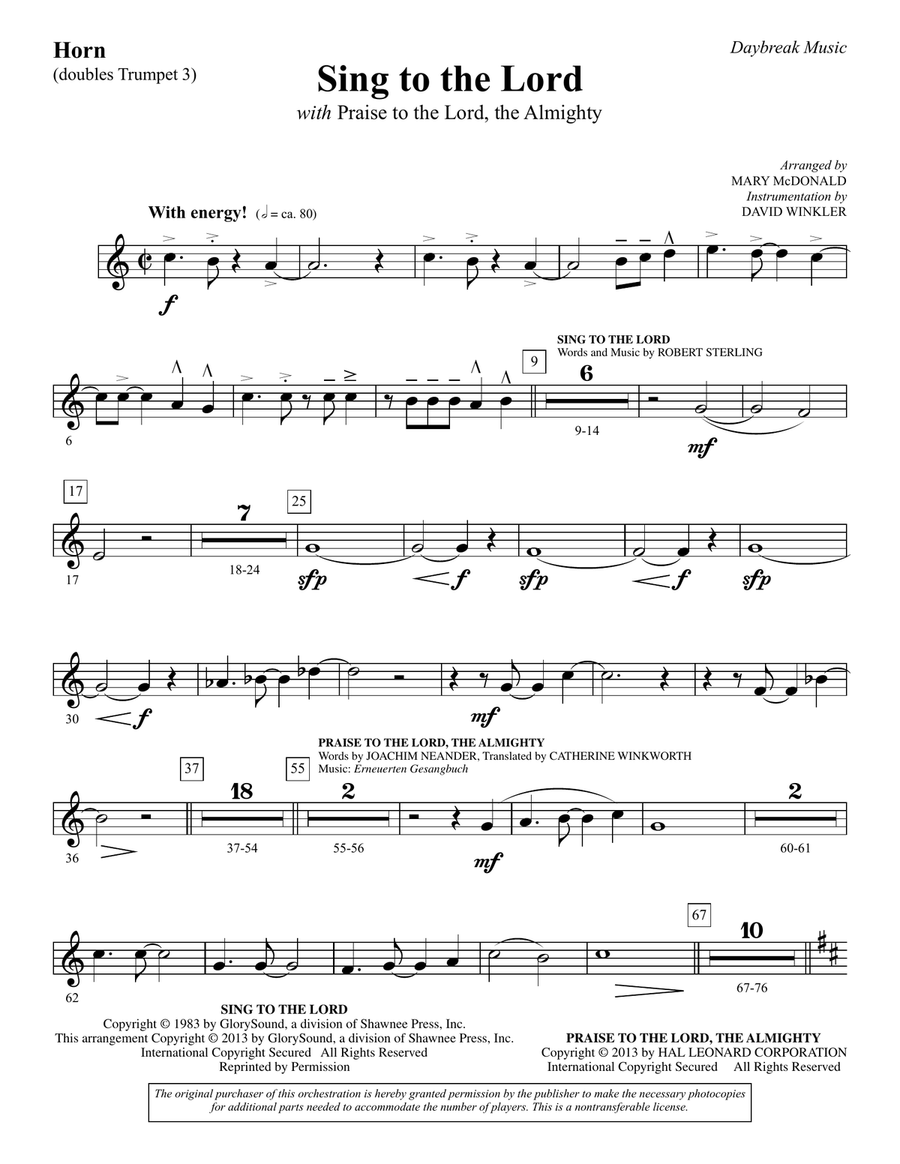 Sing To The Lord (with 