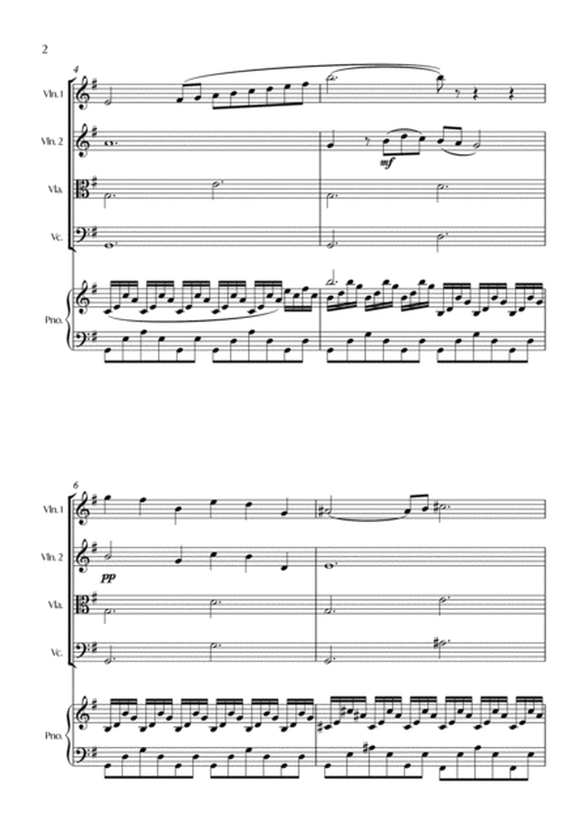 The Swan (C. Saint-Saëns) - String quartet with piano - Score and parts image number null
