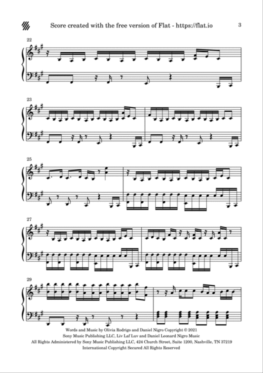 Good 4 U Piano Solo scores gallery preview page 3