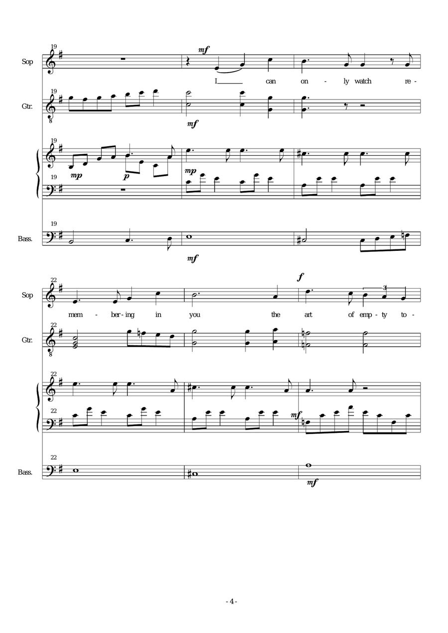 Letter to Lydia – soprano, bass, electric guitar, keyboard Small Ensemble scores gallery preview page 4