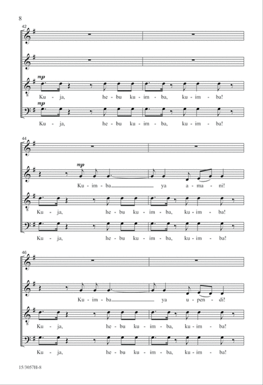 Kuimba! 4-Part scores gallery preview page 9