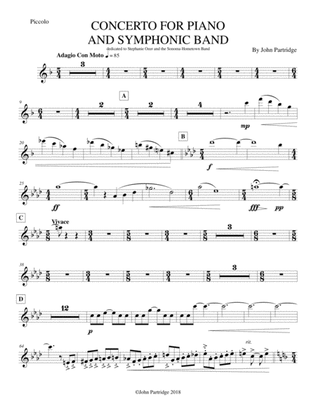 Concerto for Piano and Symphonic Band - Set of Band Parts