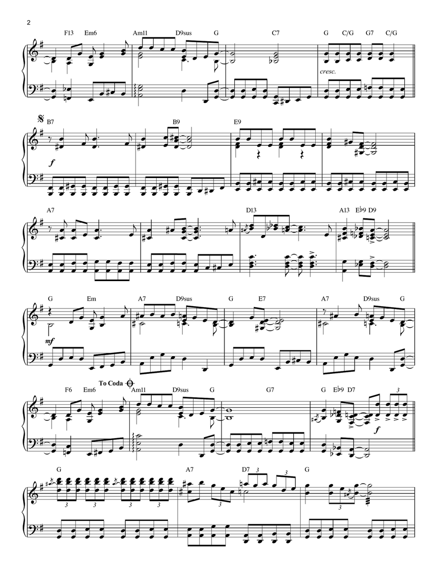 Santa Baby [Boogie Woogie version] (arr. Brent Edstrom) Piano Solo scores gallery preview page 2