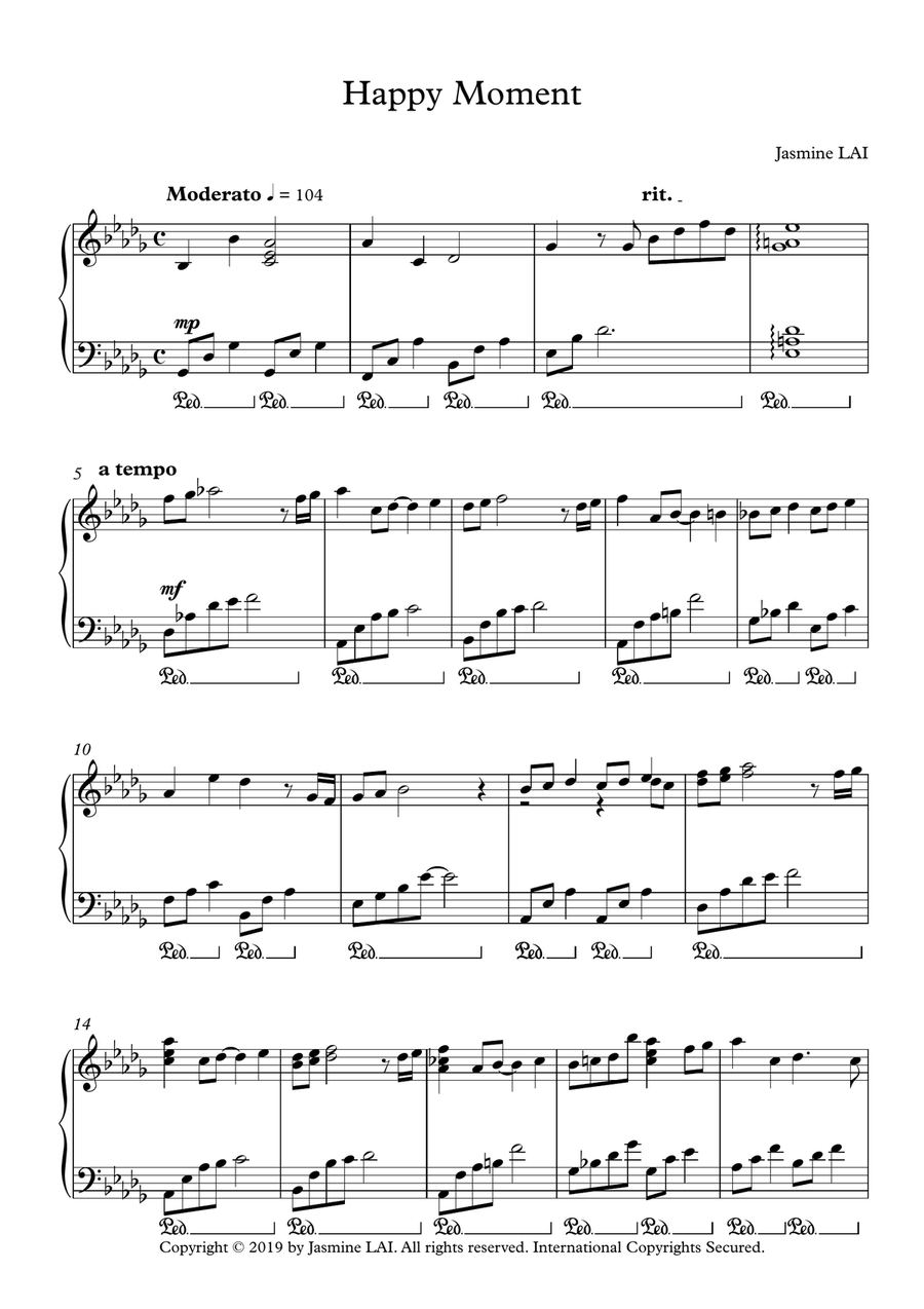 Happy Moment Happy Moment Piano Solo scores gallery preview page 1