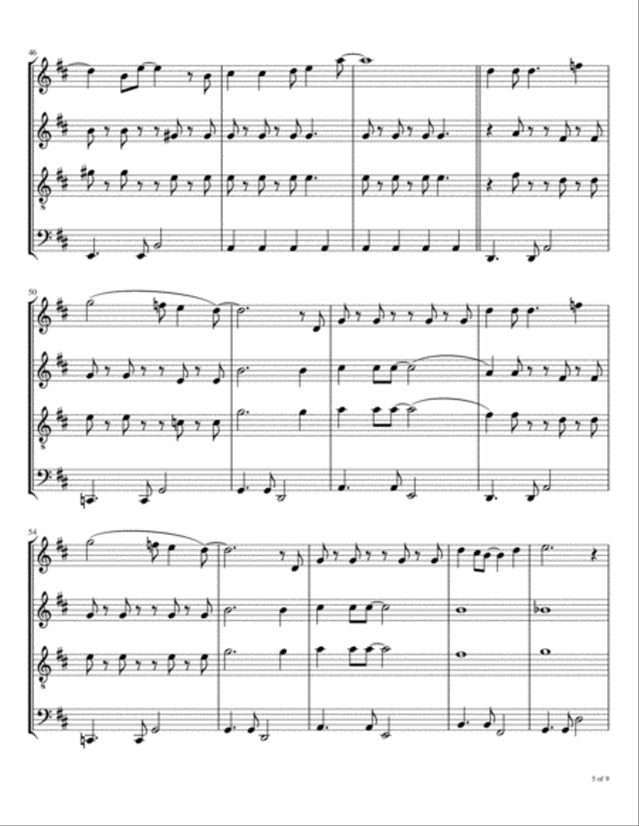 The Night Before Woodwind Quartet scores gallery preview page 6