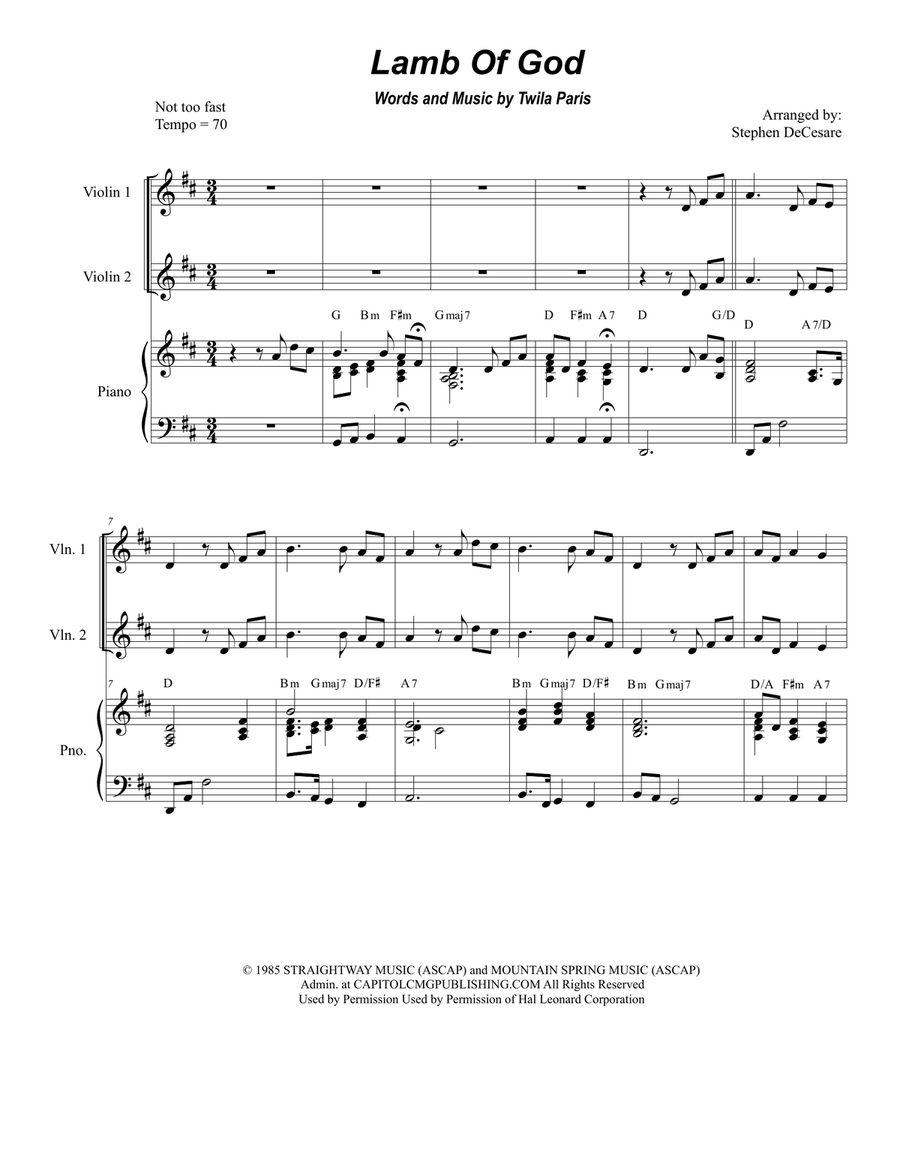 Lamb Of God String Quartet scores gallery preview page 1
