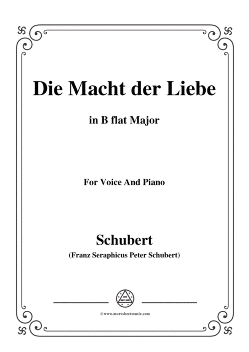 Schubert-Die Macht der Liebe,in B flat Major,for Voice&Piano image number null