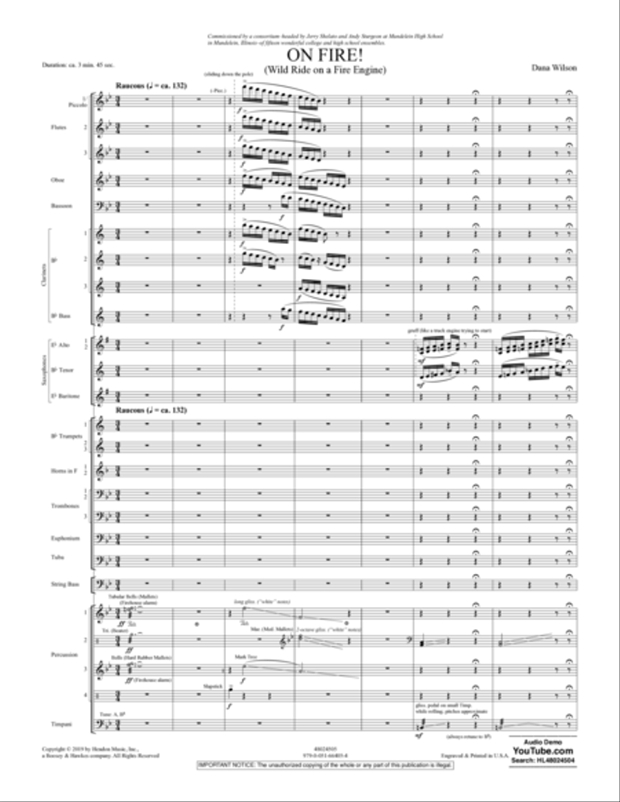 On Fire! (Wild Ride on a Fire Engine) - Conductor Score (Full Score) Concert Band scores gallery preview page 4