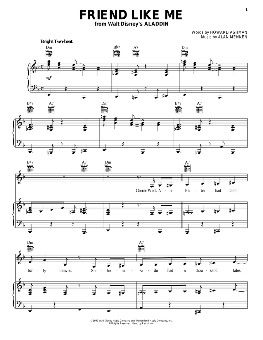 Friend Like Me (from Aladdin) Guitar scores gallery preview page 1
