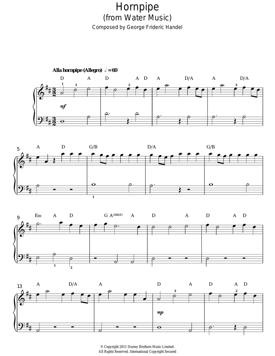 Hornpipe (from The Water Music Suite) Voice scores gallery preview page 1