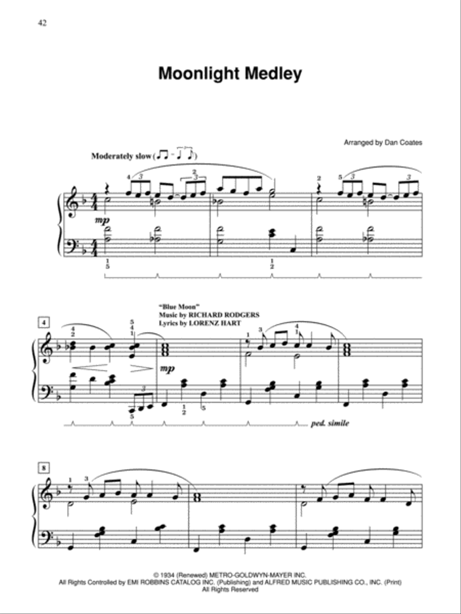 Dan Coates Popular Piano Library -- Medleys of Timeless Standards Piano Solo scores gallery preview page 5