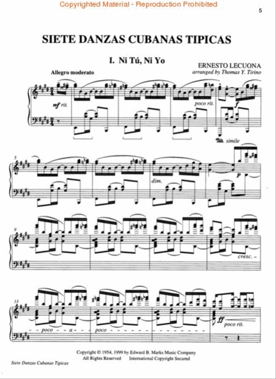 7 Danzas Cubanas Tipicas 7 Danzas Cubanas Tipicas Piano Solo scores gallery preview page 2