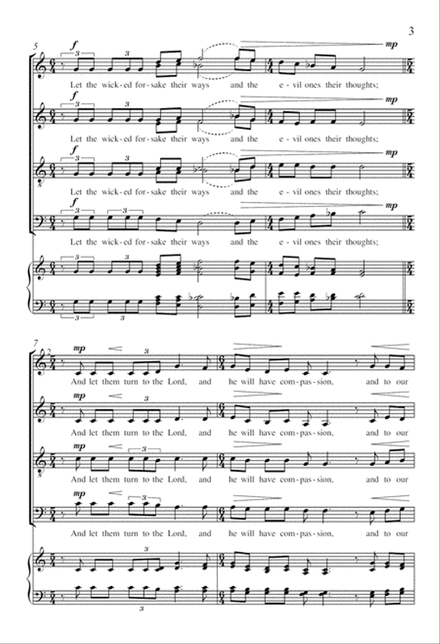 Three Songs of Isaiah: 2. Seek the Lord (Quaerite Dominum) Divisi scores gallery preview page 3