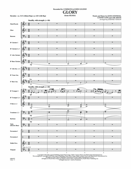 Glory (from Selma) - Conductor Score (Full Score)