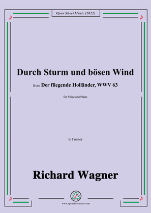 Book cover for R. Wagner-Durch Sturm und bösen Wind,in f minor,from Der fliegende Hollander,WWV 63